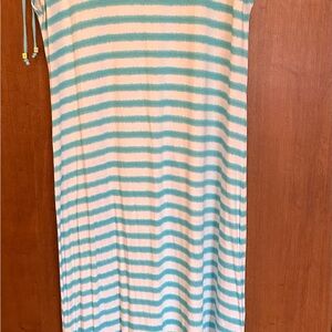 Michael Kors Aqua and White Striped dress